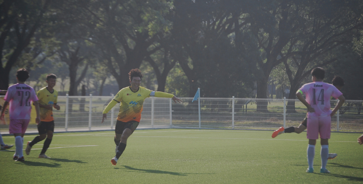 屏科贏球後開心慶祝。攝/吳妤宸