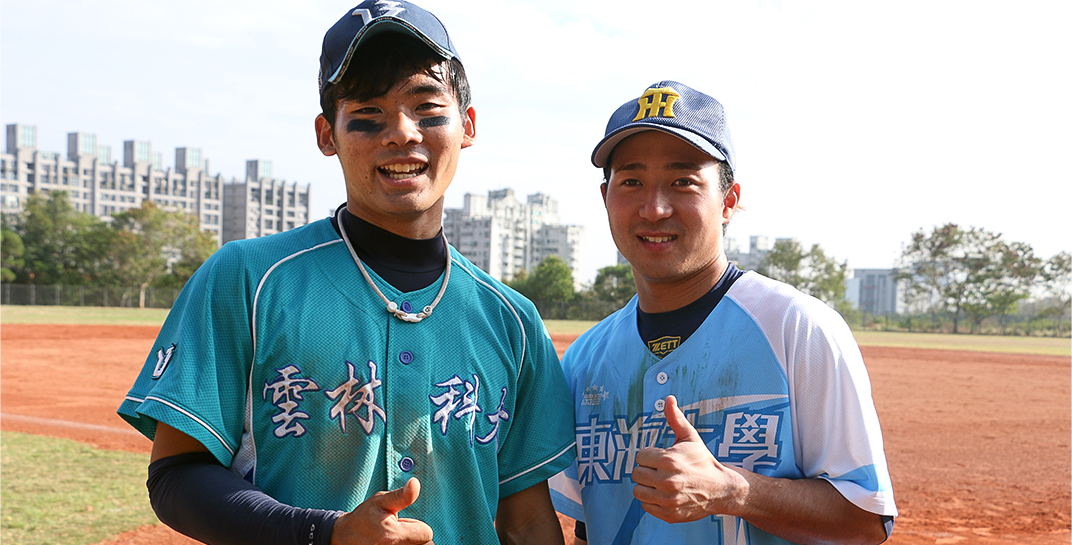 小川將宏（左）和岩崎友輝（右）球場上拼搏成為好友。攝/陳俊廷