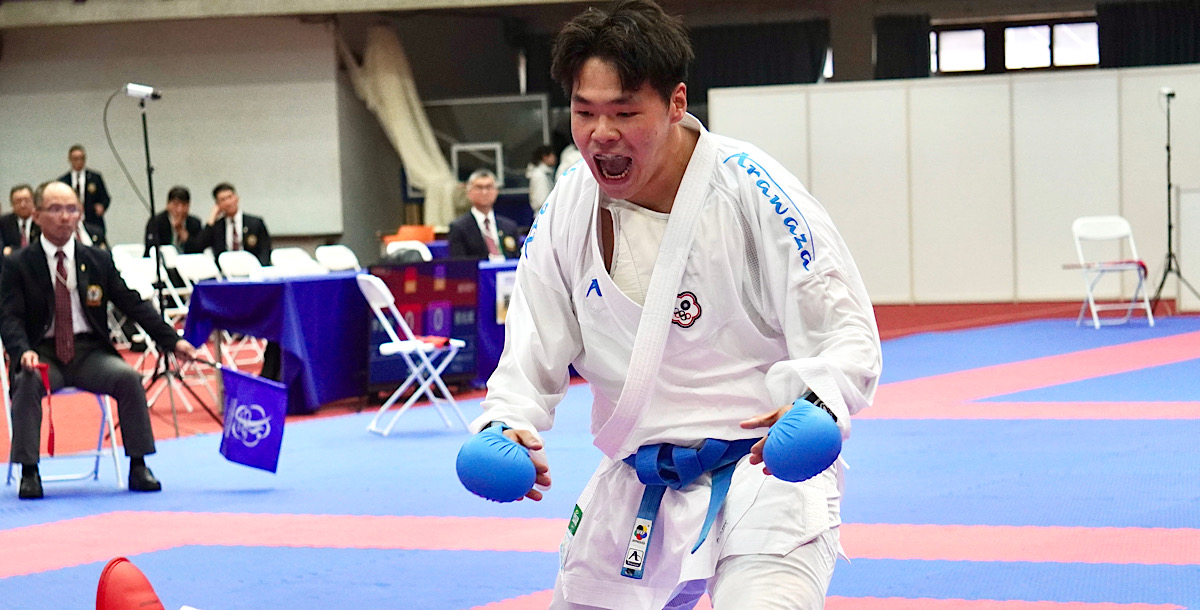挺過受傷低潮，北市大李金翰奪下公開男生組第五量級金牌。攝／SSU特派員 孫千筑