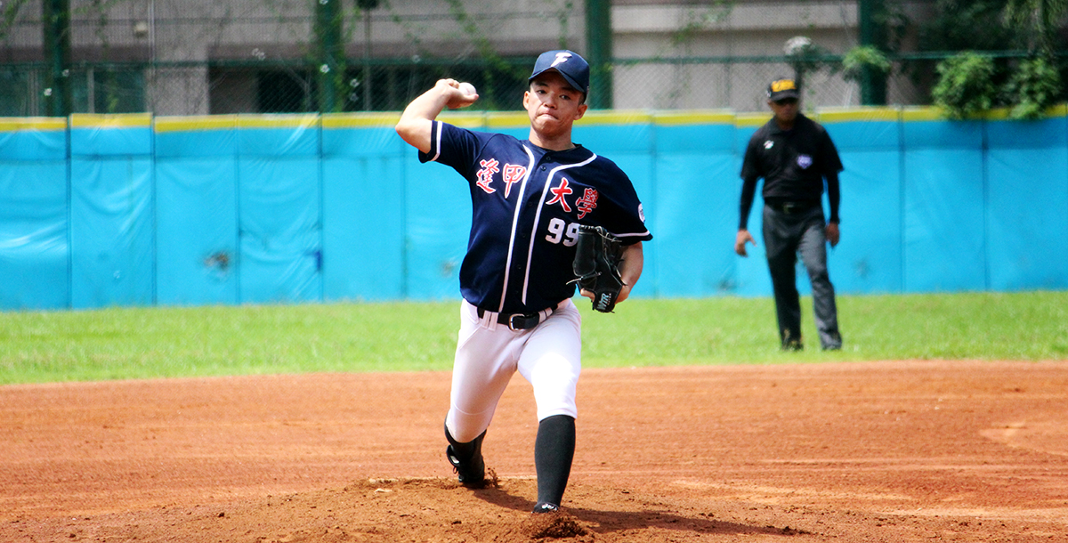 逢甲馮廣豪一夫當關完投7局僅失1分。攝/劉藝楓