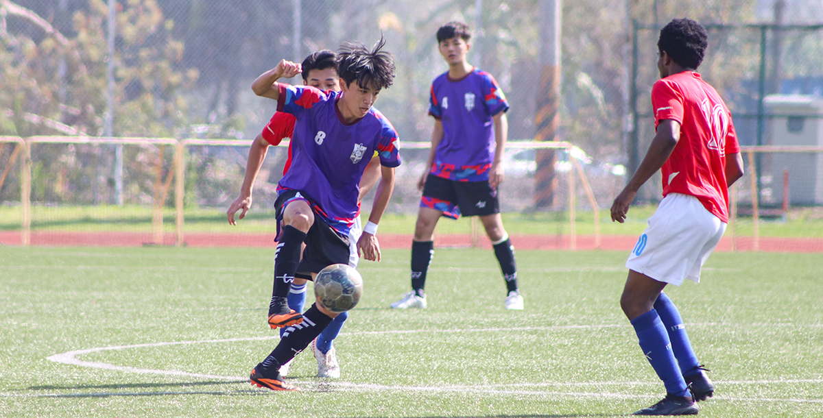中興大學童宇廷在第88分鐘拿下第三分,為球隊奠定勝基。攝/高霈妤
