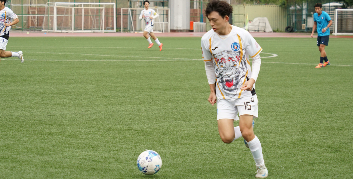 中原大學江任勛本場比賽梅開二度。攝/林昱丞