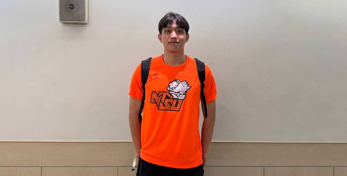 郭嘉安享受征戰小巨蛋。攝/SSU特派員 林昱丞