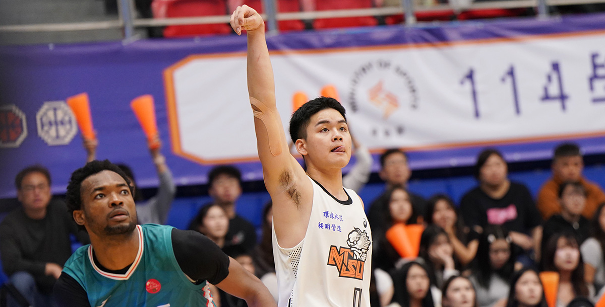 國立體大林睿軒12分10籃板雙十表現，外帶7次助攻。攝/大專體總