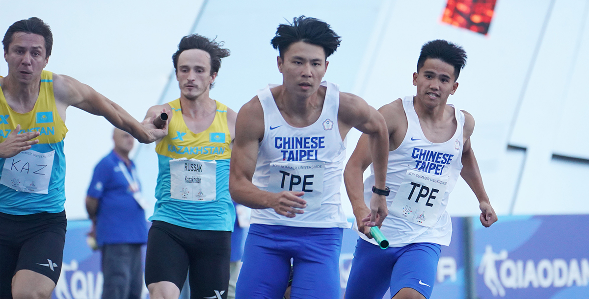男子400接力魏溢慶、王偉旭、魏泰陞、鄭博宇跑出39秒78排名第四。攝/大專體總