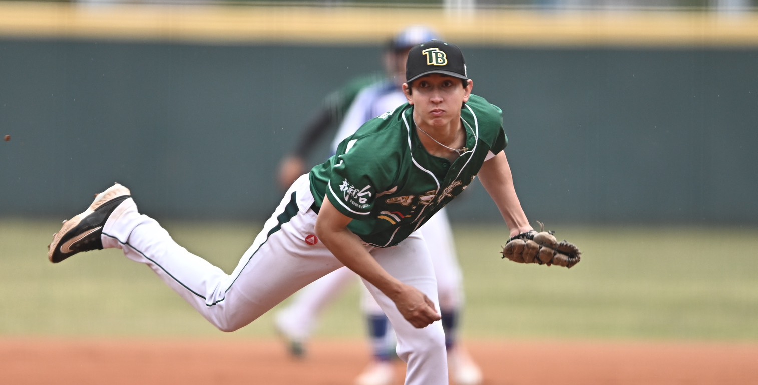 國體先發雷皓博6局6K拿下勝投及單場MVP。攝/大會 (另開新視窗)