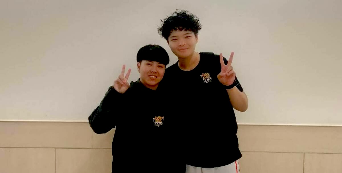 莊陳琳(左)、潘伊宸轉戰中信學院延續隊友關係，也為球隊注入戰力。攝/SSU特派員 林昱丞