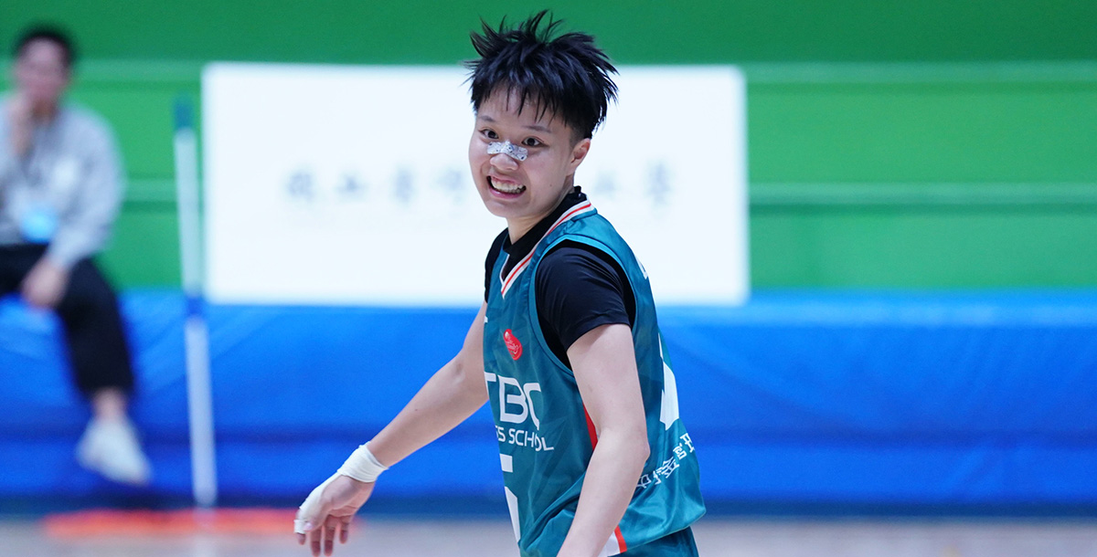 中信學院邱群琋攻下55分，寫下UBA公開一級單場最高得分紀錄。攝/大專體總